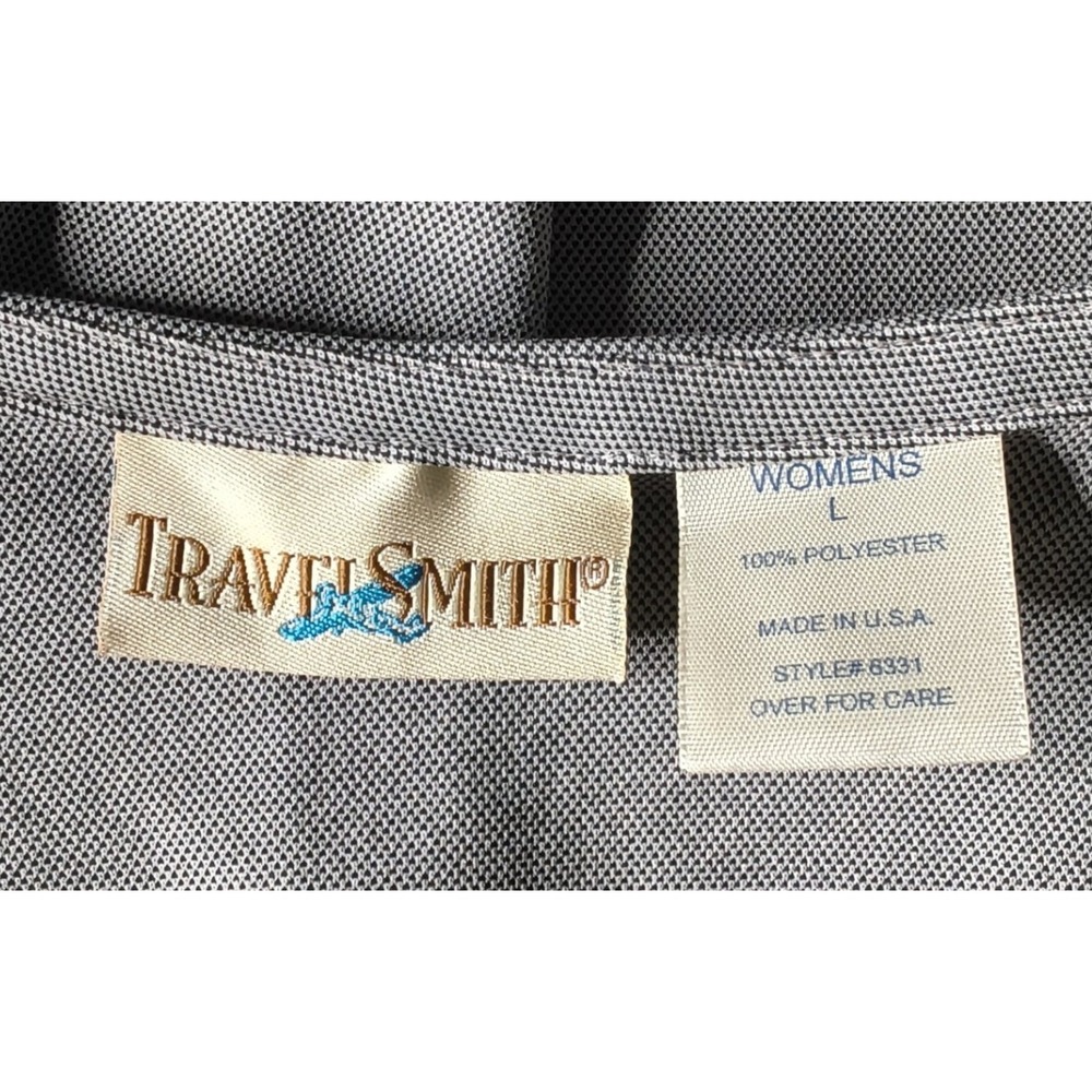 TravelSmith Wrap Dress Womens L‎ Gray 3/4 Sleeve V-Neck Maxi - Picture 3 of 15